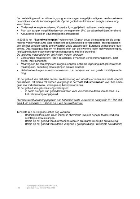 Ruimtelijke Structuurvisie 2005-2015, Gemeente Venlo