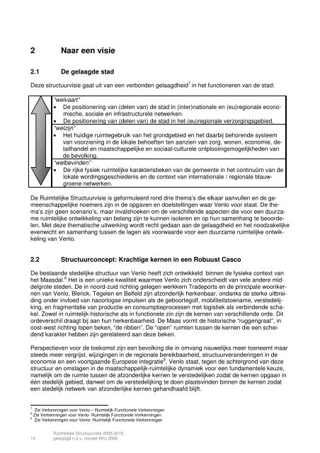 Ruimtelijke Structuurvisie 2005-2015, Gemeente Venlo