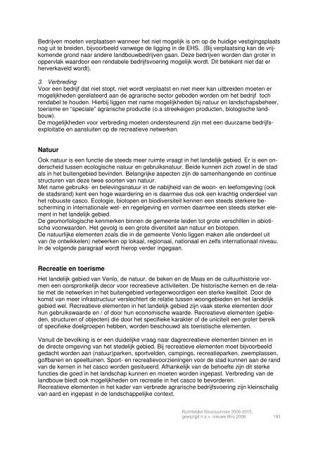 Ruimtelijke Structuurvisie 2005-2015, Gemeente Venlo