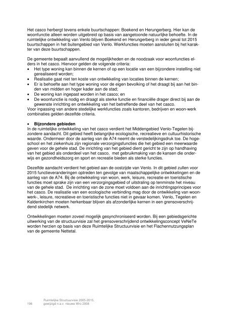 Ruimtelijke Structuurvisie 2005-2015, Gemeente Venlo