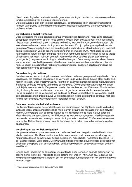 Ruimtelijke Structuurvisie 2005-2015, Gemeente Venlo