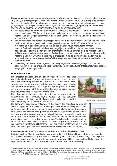 Ruimtelijke Structuurvisie 2005-2015, Gemeente Venlo