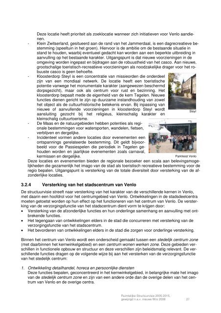 Ruimtelijke Structuurvisie 2005-2015, Gemeente Venlo