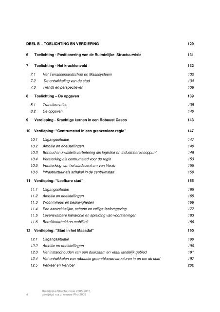 Ruimtelijke Structuurvisie 2005-2015, Gemeente Venlo