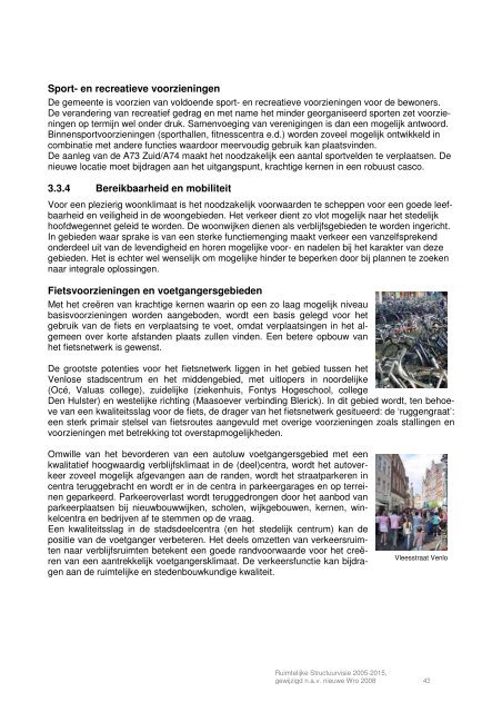 Ruimtelijke Structuurvisie 2005-2015, Gemeente Venlo