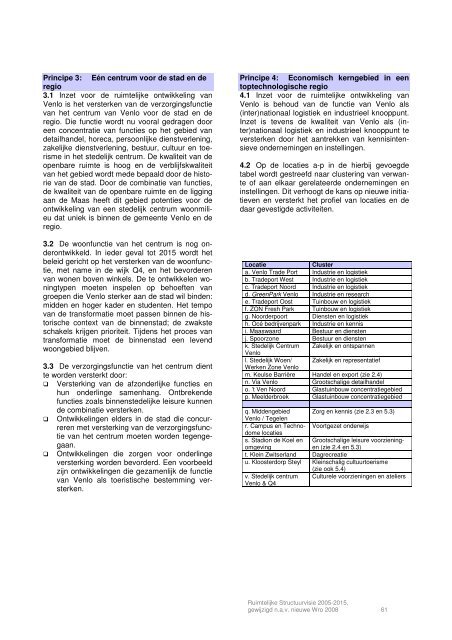 Ruimtelijke Structuurvisie 2005-2015, Gemeente Venlo