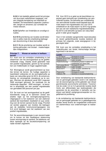 Ruimtelijke Structuurvisie 2005-2015, Gemeente Venlo