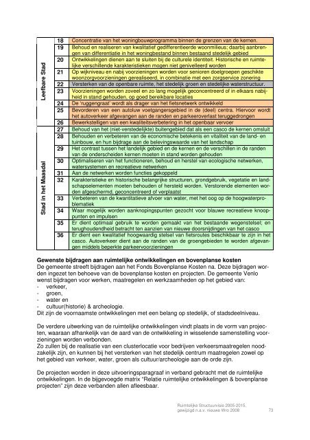 Ruimtelijke Structuurvisie 2005-2015, Gemeente Venlo