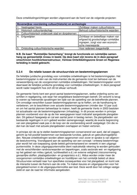 Ruimtelijke Structuurvisie 2005-2015, Gemeente Venlo