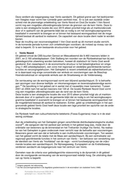 Ruimtelijke Structuurvisie 2005-2015, Gemeente Venlo