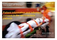 Patient information and informed consent in the unconscious patients