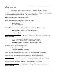 ANSWER KEY practice with sentences from TKAM