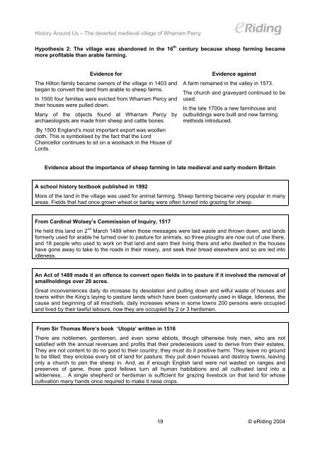 GCSE Coursework: History Around Us - eRiding