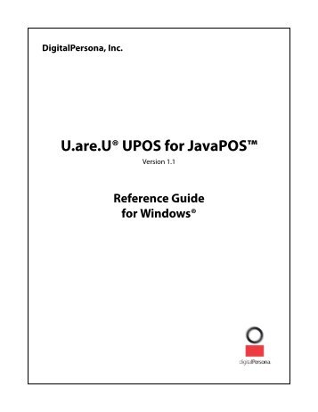 JavaPOS Reference Guide for Windows - DigitalPersona