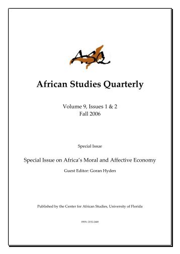 African Studies Quarterly - Center for African Studies at the ...