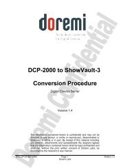 DCP2000 to ShowVault Conversion Procedure - Doremi Labs
