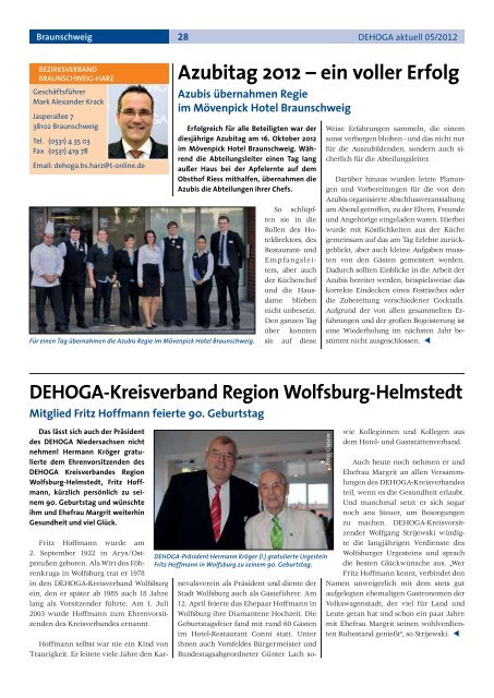 DEHOGA Magazin Nr. 6 November/Dezember 2012