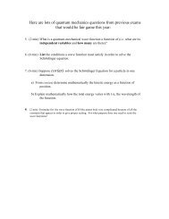 Sample Quantum Mechanics Questions