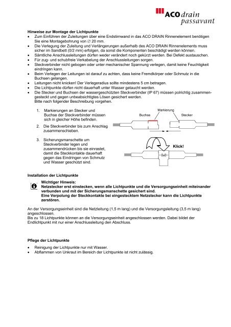 ACO DRAIN Lichtpunkt