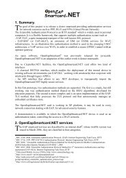1. Summary. 2. OpenEapSmartcard.NET services - Sites personnels ...