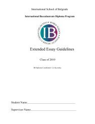 Extended Essay Guidelines - the International School of Belgrade