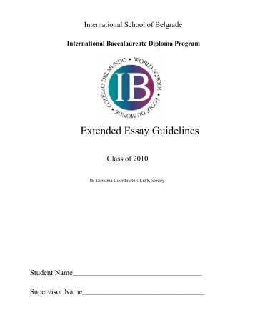 Extended Essay Guidelines - the International School of Belgrade