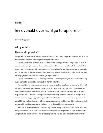 PÃ¥ vei mot en integrert medisin - kapittel 4 - Fagbokforlaget