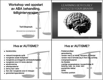 Tidlig Intervensjon med ABA 4 slides per side sort/hvitt - Autisme kan ...