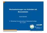 Wechselwirkungen von Actiniden mit BiomolekÃ¼len - GWZ Dresden