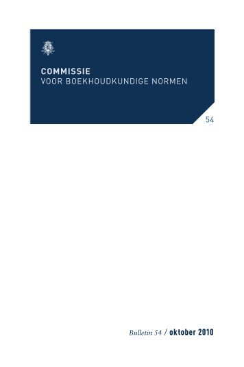CBN Bulletin nr. 54 - Commissie voor Boekhoudkundige Normen