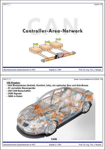 VW Phaeton: - drei Bussysteme (Antrieb, Komfort, Info), ein optischer ...