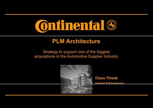 PLM Architecture - Strategy  to support one of the biggest - prostep.org