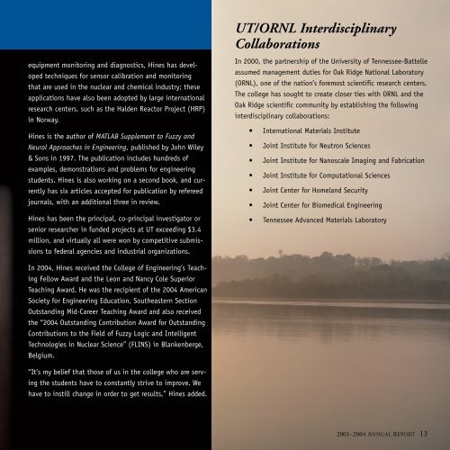 UT College of Engineering Annual Report 2003-2004