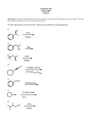 Chemistry 302 Spring 2003 Exam 4 1) Show the products of each ...