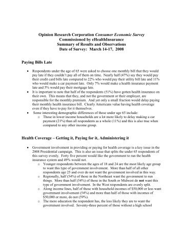 Opinion Research Corporation Consumer Economic Survey