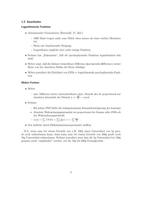 PWP 1 Skalierung in der Psychophysik