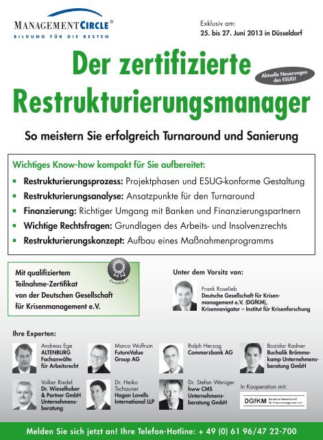 Seminar: Der zertifizierte Restrukturierungsmanager - Buchalik ...