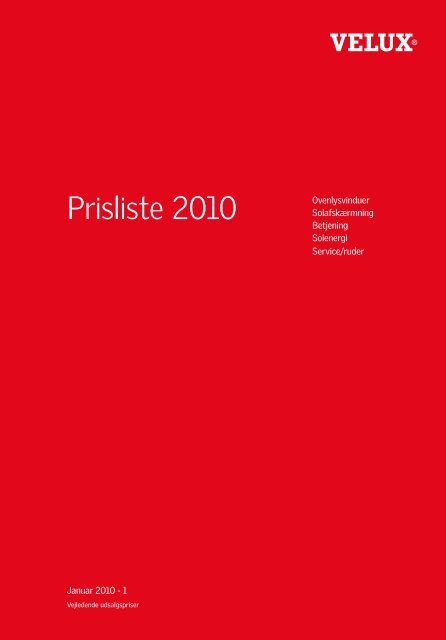 Prisliste 2010 - Velux