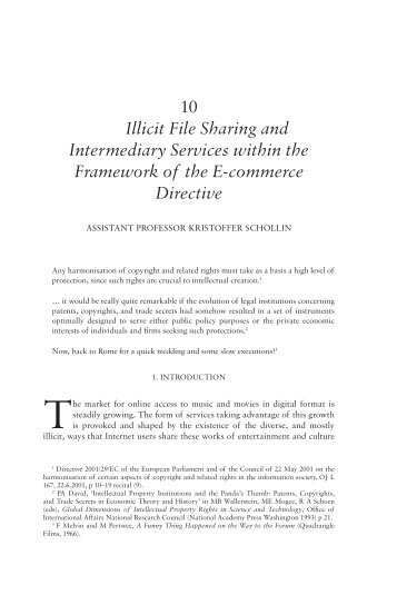 Illicit File Sharing and Intermediary Services within the Framework of ...