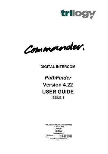 PathFinder Software Configuration Guide - Trilogy Communications