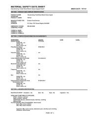 MATERIAL SAFETY DATA SHEET - Gordon Food Service