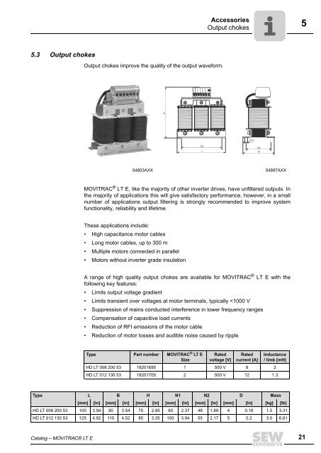 MOVITRAC LT Catalogue - SEW-Eurodrive