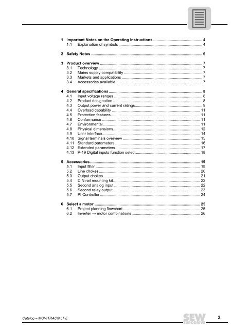 MOVITRAC LT Catalogue - SEW-Eurodrive