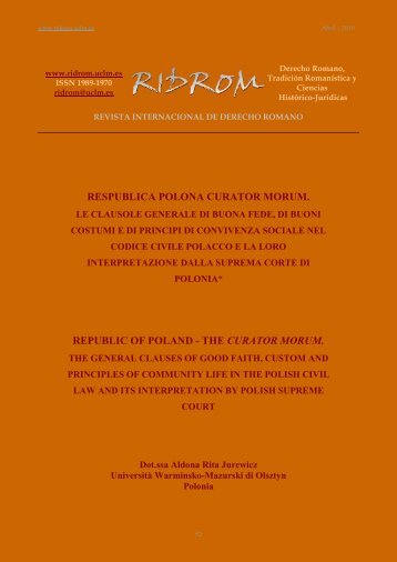 the curator morum. - revista internacional de derecho romano-index