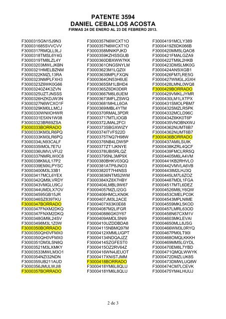 PATENTE 3594 DANIEL CEBALLOS ACOSTA - AAAG