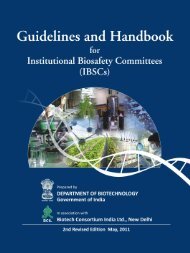 Guidelines and Handbook for IBSCs - Department of Biotechnology