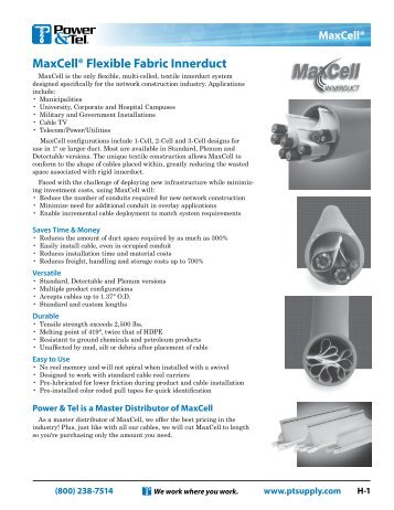 MaxCell® Flexible Fabric Innerduct - Power & Tel Supply Co.