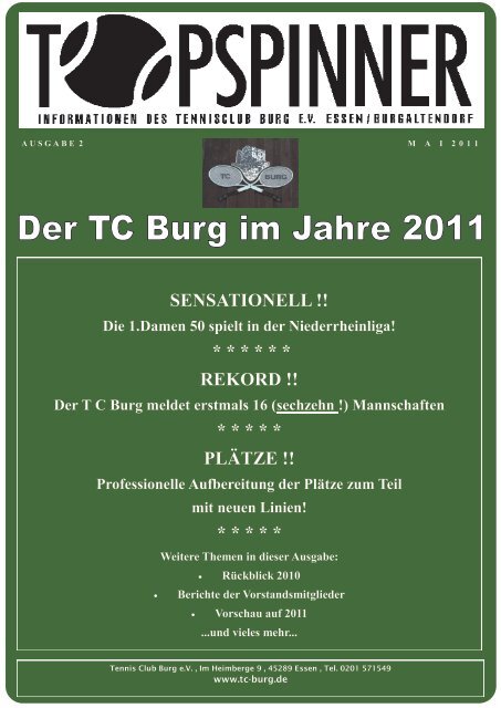 REKORD !! Der TC Burg meldet erstmals 16 (sechzehn !)