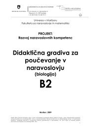 Poročilo - Razvoj naravoslovnih kompetenc - Univerza v Mariboru