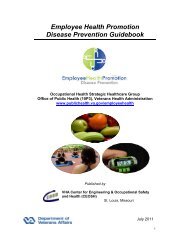VHA Employee Health Promotion Disease Prevention Guidebook